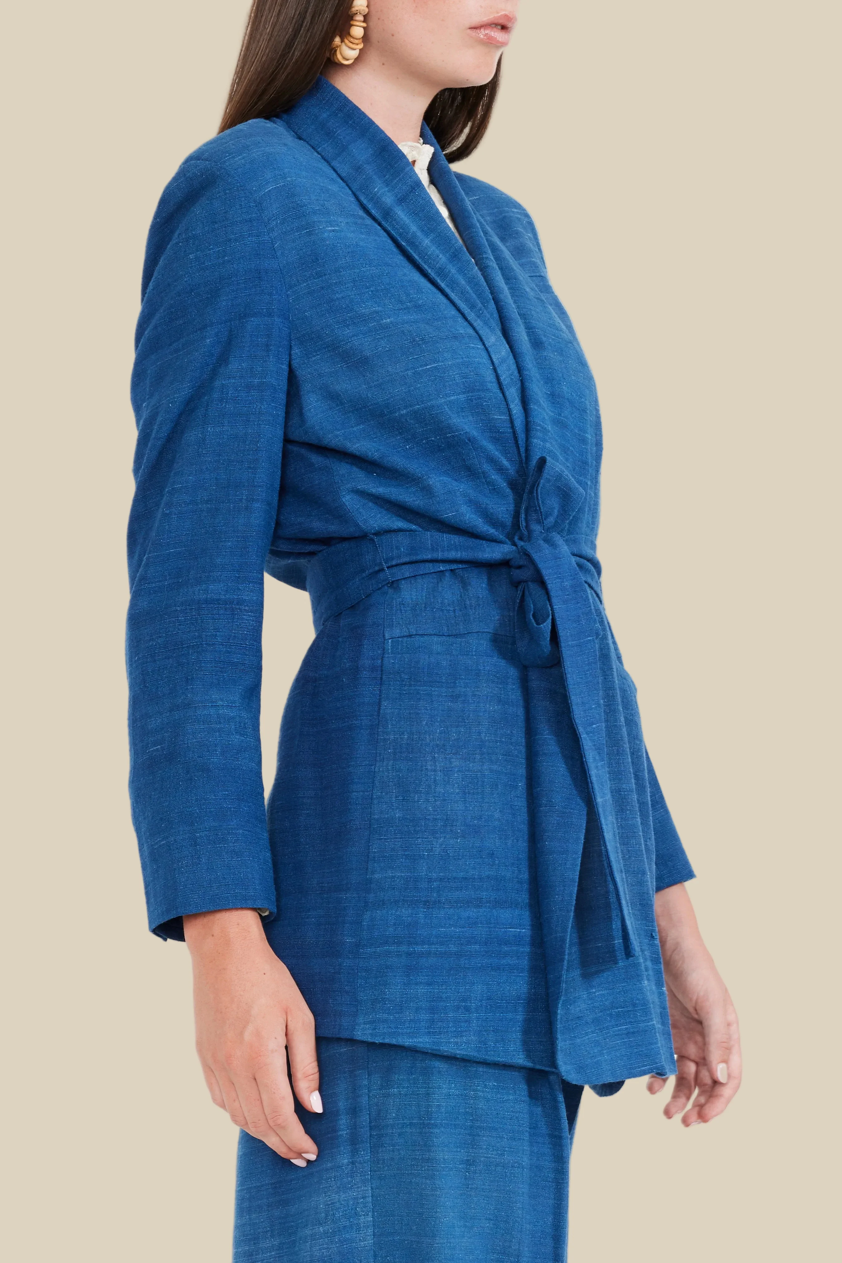 Blazer With Waist Tie - Image 4